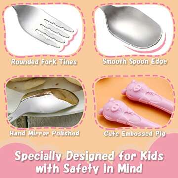 Toddler Utensils Set - Cute Pig Design for Ages 3+