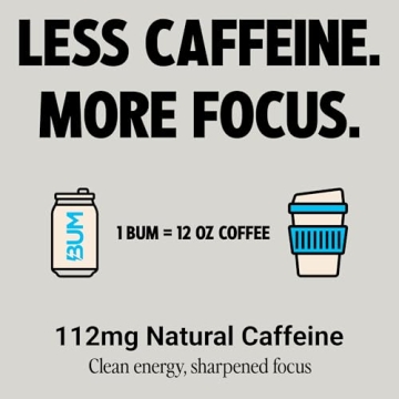 BUM Sugar-Free Energy Drink Blue Snow Cone 12oz Pack