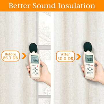 LAMIT Linen Full Blackout Window Curtains for Bedroom, 54 Inches Thermal Farmhouse Curtains Back Tab and Rod Pocket Privacy Protected Burlap Panels with White Liner, 2 Panels, 52 x 54 Inch, Ivory