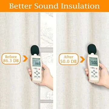 LAMIT Linen Full Blackout Window Curtains for Bedroom, 54 Inches Thermal Farmhouse Curtains Back Tab and Rod Pocket Privacy Protected Burlap Panels with White Liner, 2 Panels, 52 x 54 Inch, Ivory