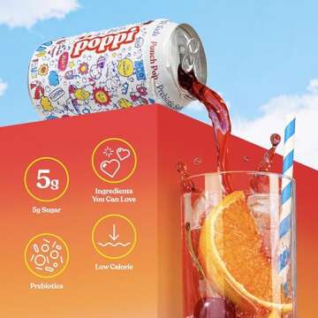 Poppi Sparkling Prebiotic Soda - Punch Pop Flavor, 12 Pack