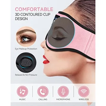 MUSICOZY 3D Bluetooth Sleep Mask for Music & Relaxation