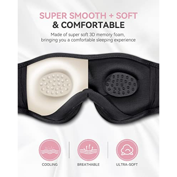 MUSICOZY 3D Bluetooth Sleep Mask for Music & Relaxation