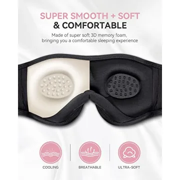 MUSICOZY 3D Bluetooth Sleep Mask for Music & Relaxation
