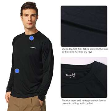 BALEAF Men's UV Rash Guard Shirt Lightweight UPF 50+
