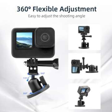 BRDRC Pocket 3 Magnetic Mount,Magnet Car Mount for DJI Osmo Pocket 3 Creator Combo,with 360° Rotation Ball Head Desktop Stand Base for GoPro Accessories