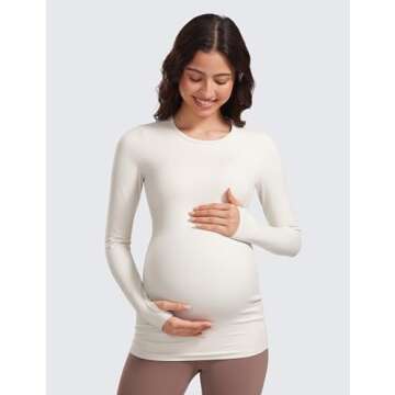CRZ YOGA Women’s Butterluxe Maternity Long Sleeve Top