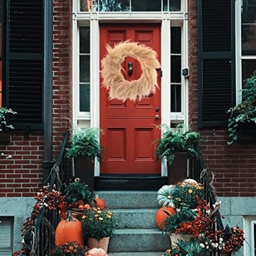 Elegant 27 Inch Pampas Grass Wreath for Home Decor