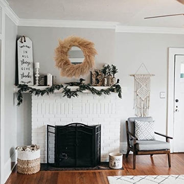 Elegant 27 Inch Pampas Grass Wreath for Home Decor