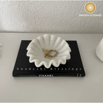 Handcrafted Marble Ruffle Bowl for Elegant Home Decor