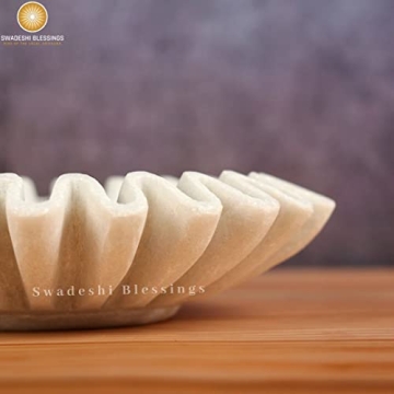 Handcrafted Marble Ruffle Bowl for Elegant Home Decor