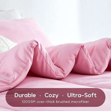 SLEEP ZONE Kids Pink Bedding Twin Comforter Set - Super Soft & Cute Printed 2-Piece Comforter Set Al...