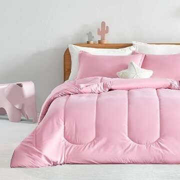 SLEEP ZONE Kids Pink Bedding Twin Comforter Set - Super Soft & Cute Printed 2-Piece Comforter Set All Seasons for Girls, Fade Resistant, Machine Washable, Ballet Pink
