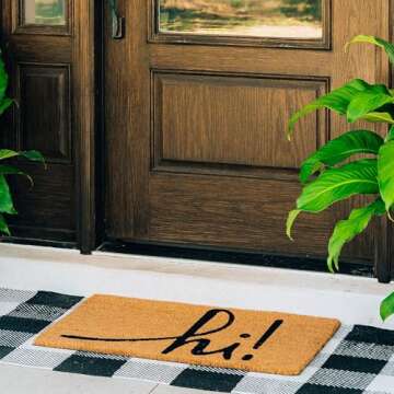 THEODORE MAGNUS Door Mat – Coir Doormat for Outdoor Entrance, Durable Welcome Mat with Non-Slip Ba...