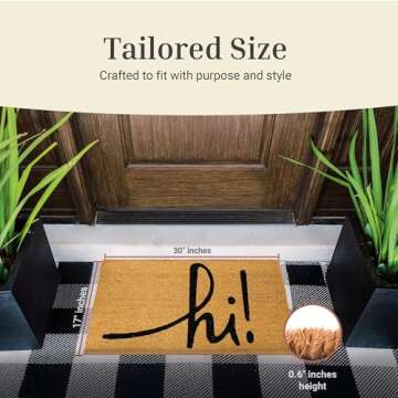 THEODORE MAGNUS Door Mat – Coir Doormat for Outdoor Entrance, Durable Welcome Mat with Non-Slip Backing, Perfect for Front Door and Entryway - Outdoor/Indoor - hi!