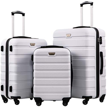 Coolife Lightweight 3 Piece Luggage Set with TSA Lock