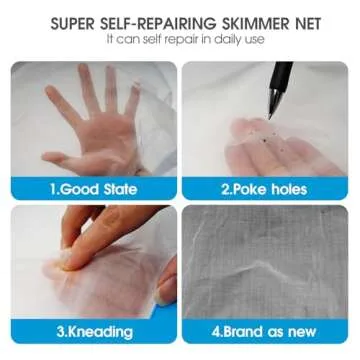 TidyMister 17.5'' Ultra Fine Mesh Pool Skimmer Net Rake for Sand Silt Pollen Debris - Super Extra Fi...