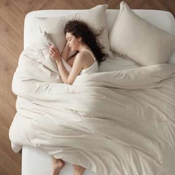 Bedsure King Size Comforter Set - Beige Soft Bedding for All Seasons, Cationic Dyed Bed Set, 3 Piece...