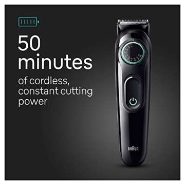 Braun All-In-One Style Kit Series 3 3430, 3-in-1 Trimmer for Men with Beard Trimmer, Ear & Nose Trimmer, Hair Clippers, Ultra-Sharp Blade, 20 Length Settings, Washable