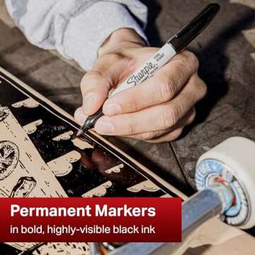 Sharpie Permanent Markers | Fine Point for Bold Details | Black Ink | 2 Marker Pens