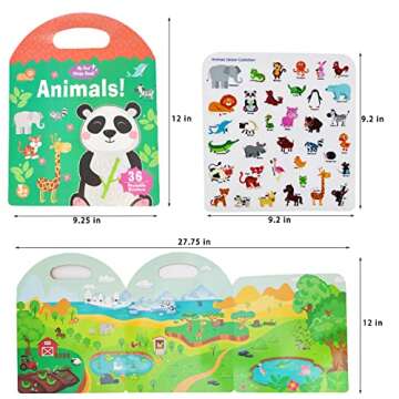 Reusable Sticker Book for Kids, Busy Book for Toddlers 1-3, Toddler Travel Toys, Preschool Learning ...