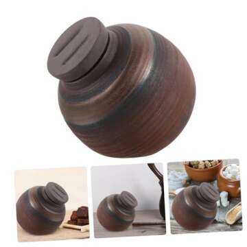 UTHCLO Tea Jar Decorative Porcelain Container with Lid Brown Bins Cookie Jar Sugar Jar Tin Canister Biscuits Tins Vintage Coffee Canister Vintage Canister Dry Food Storage Containers