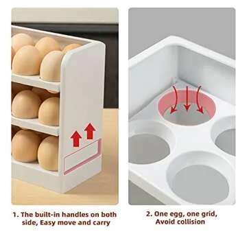 HapiLeap Egg Holder for Fridge, Stackable Egg Storage Container for Refrigerator Door, Stores 30 Eggs Space Saver (1 Pack)