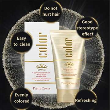 Hair Color Cream, Pink Temporary Hair Coloring Wax Washable Plant Formula DIY Natural Hair Dye Cream for Party, Festival & Cosplay (130g)