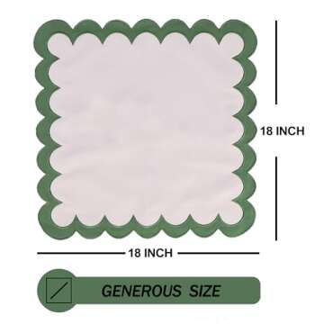 MIKI WELL Cloth Napkins Set of 4 Cotton,18"X18" Washable Napkins for Potluck Party Wedding Table Dec...