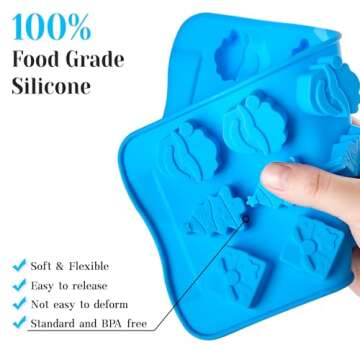 CLUEWR Christmas Silicone Candy Molds Set for Holiday Treats