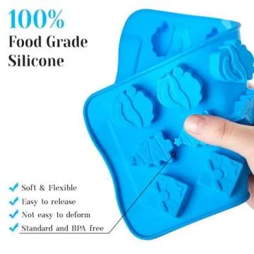 CLUEWR Christmas Silicone Candy Molds Set for Holiday Treats