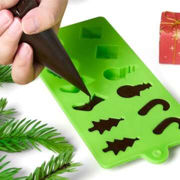 CLUEWR Christmas Silicone Candy Molds Set for Holiday Treats