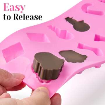 CLUEWR Christmas Silicone Candy Molds Set for Holiday Treats