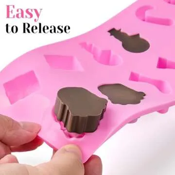 CLUEWR Christmas Silicone Candy Molds Set for Holiday Treats