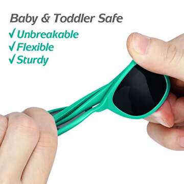 NACUWA Baby Sunglasses - 100% UV Proof Sunglasses for Baby, Toddler, Kids - Ages 0-2 Years - Case and Pouch included