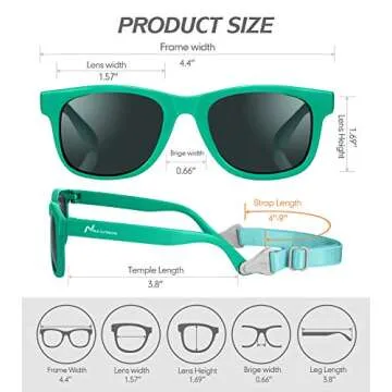 NACUWA Baby Sunglasses with UV Protection - Ages 0-2