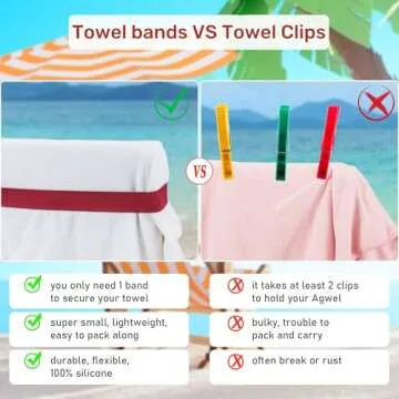 Beach Towel Bands (4 Pack), Beach Chair, Pool Chairs & Cruise Ship Essentials, The Better Towel Chai...
