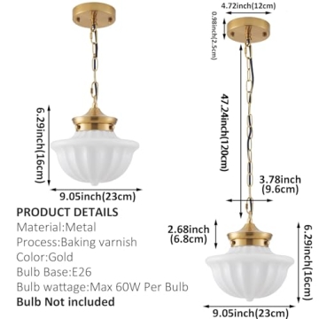 Stylish Youngrender Schoolhouse Pendant Light Fixture