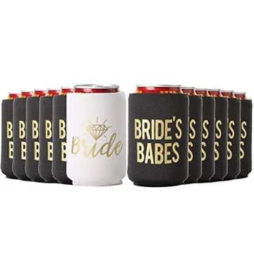 Babes and Bride Bachelorette Party Can Coolers Set of 12
