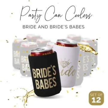 Babes and Bride Bachelorette Party Can Coolers Set of 12
