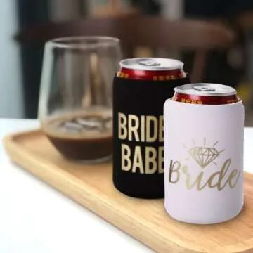 Babes and Bride Bachelorette Party Can Coolers Set of 12