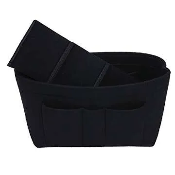 ZTUJO Purse Organizer Insert, Felt Bag Organizer For Handbag Purse Organizer,13 Colors, 6 Size (X-Large, Black)