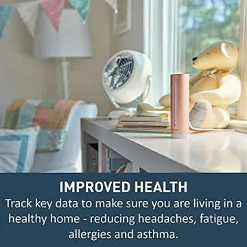 Smart Indoor Air Monitor by Netatmo | Measures Air Quality, Temperature, Humidity, Noise and CO2 Sensor, NHCUS | Receive Real Time Notifications On Your Smartphone | Compatible with iPhone and Android