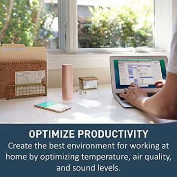 Smart Indoor Air Monitor by Netatmo | Measures Air Quality, Temperature, Humidity, Noise and CO2 Sensor, NHCUS | Receive Real Time Notifications On Your Smartphone | Compatible with iPhone and Android