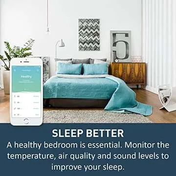 Smart Indoor Air Monitor by Netatmo | Measures Air Quality, Temperature, Humidity, Noise and CO2 Sensor, NHCUS | Receive Real Time Notifications On Your Smartphone | Compatible with iPhone and Android