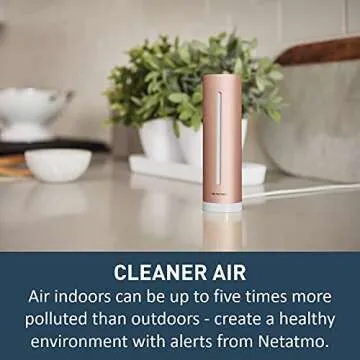 Smart Indoor Air Monitor by Netatmo | Measures Air Quality, Temperature, Humidity, Noise and CO2 Sensor, NHCUS | Receive Real Time Notifications On Your Smartphone | Compatible with iPhone and Android