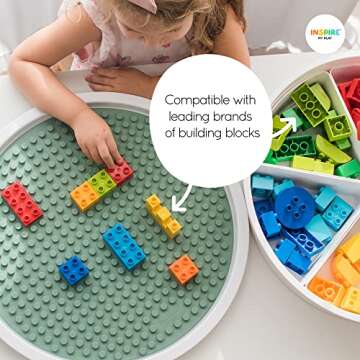 Inspire My Play - Silicone Building Blocks Baseplate - Compatible with All Major Building Block Bran...