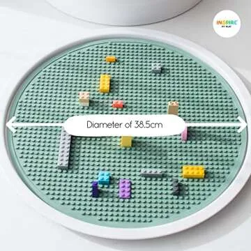 Inspire My Play - Silicone Building Blocks Baseplate - Compatible with All Major Building Block Brands - Double Sided for Large Building Blocks - Perfect Accessory for Sensory PlayTray - Stone