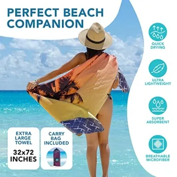 Youphoria Quick Dry Microfiber Beach Towel for Travel