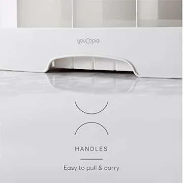 YouCopia StoraLid Food Container Lid Organizer, Tall Dividers, BPA-Free Adjustable Plastic Lid Storage for Kitchen Cabinet and Drawer Organization, White